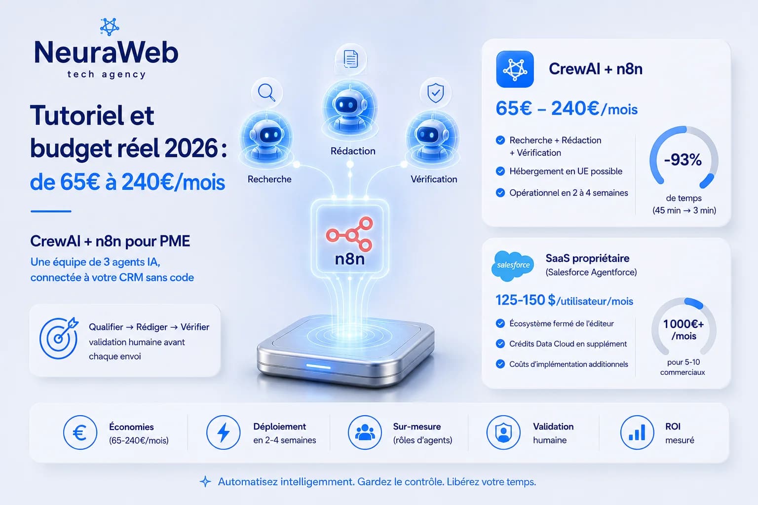 CrewAI + n8n pour PME : tutoriel et budget réel 2026