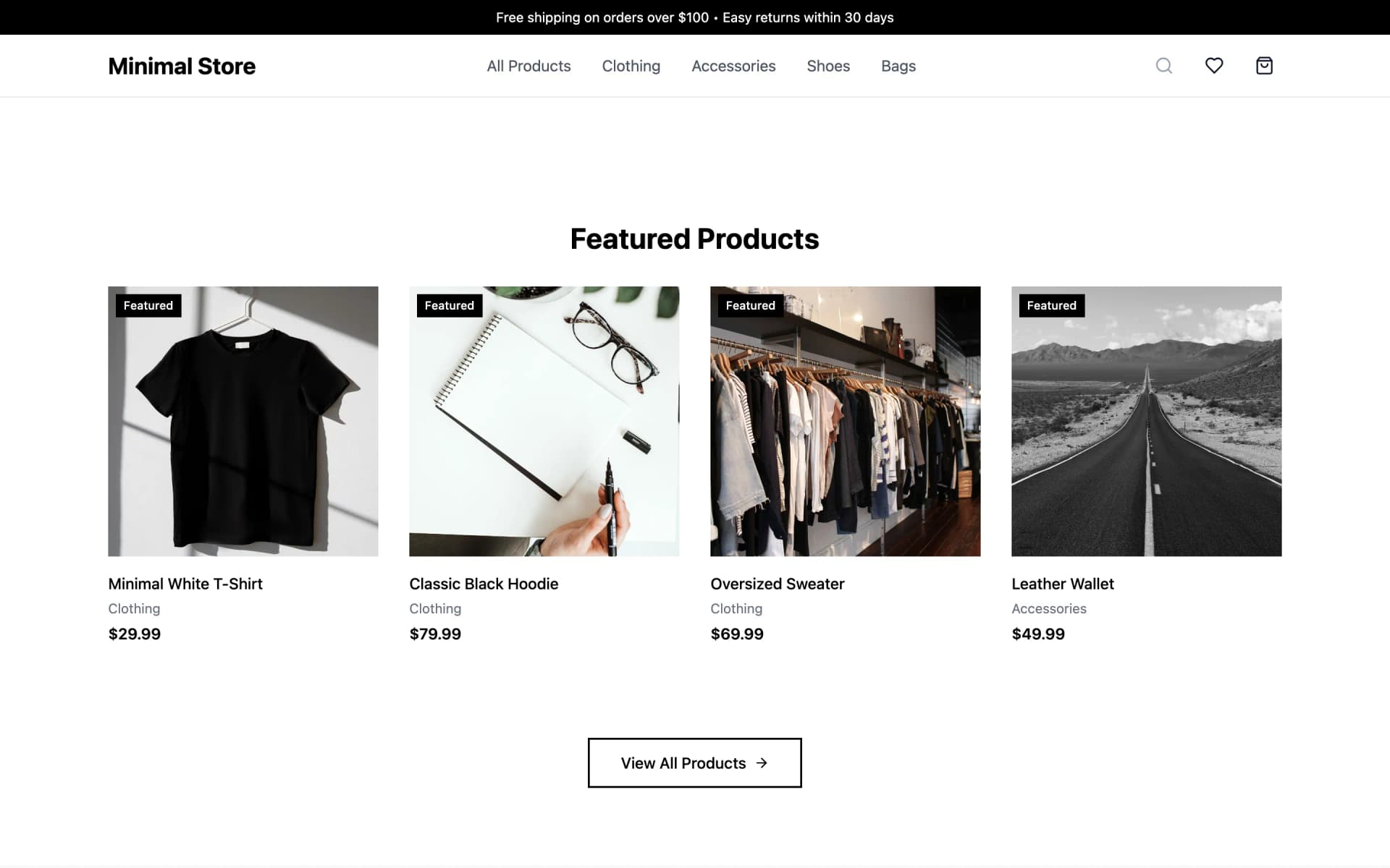Minimal Store — E-commerce